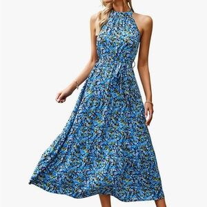 Blue floral dress